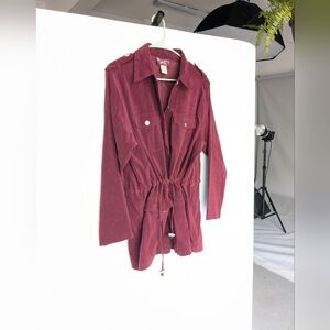 Burgundy Drawstring Jacket